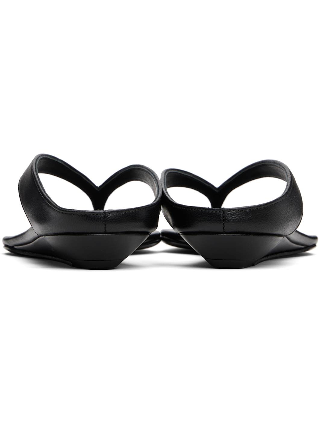 Black Coda Nappa Leather Sandals - 2