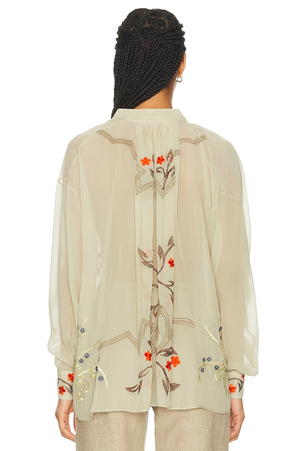Embroidered Flower Study Shirt - 3