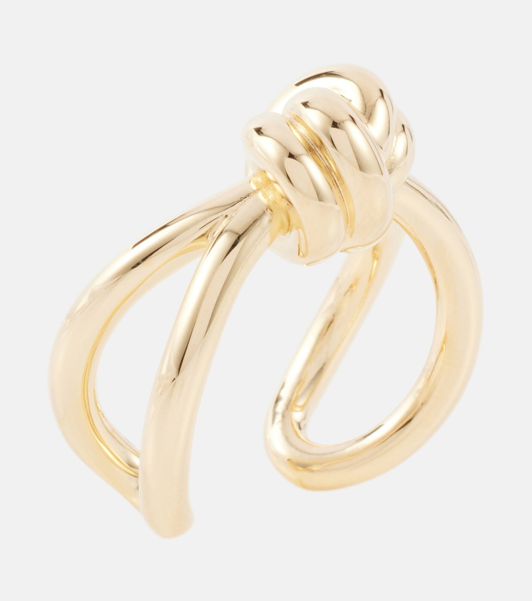 Knot gold-plated sterling silver ring - 3