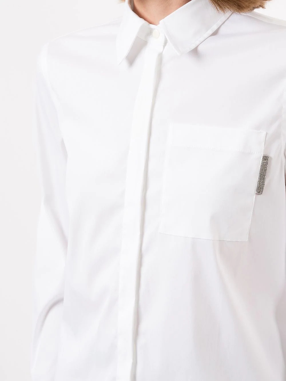 pocket detail stretch shirt - 5