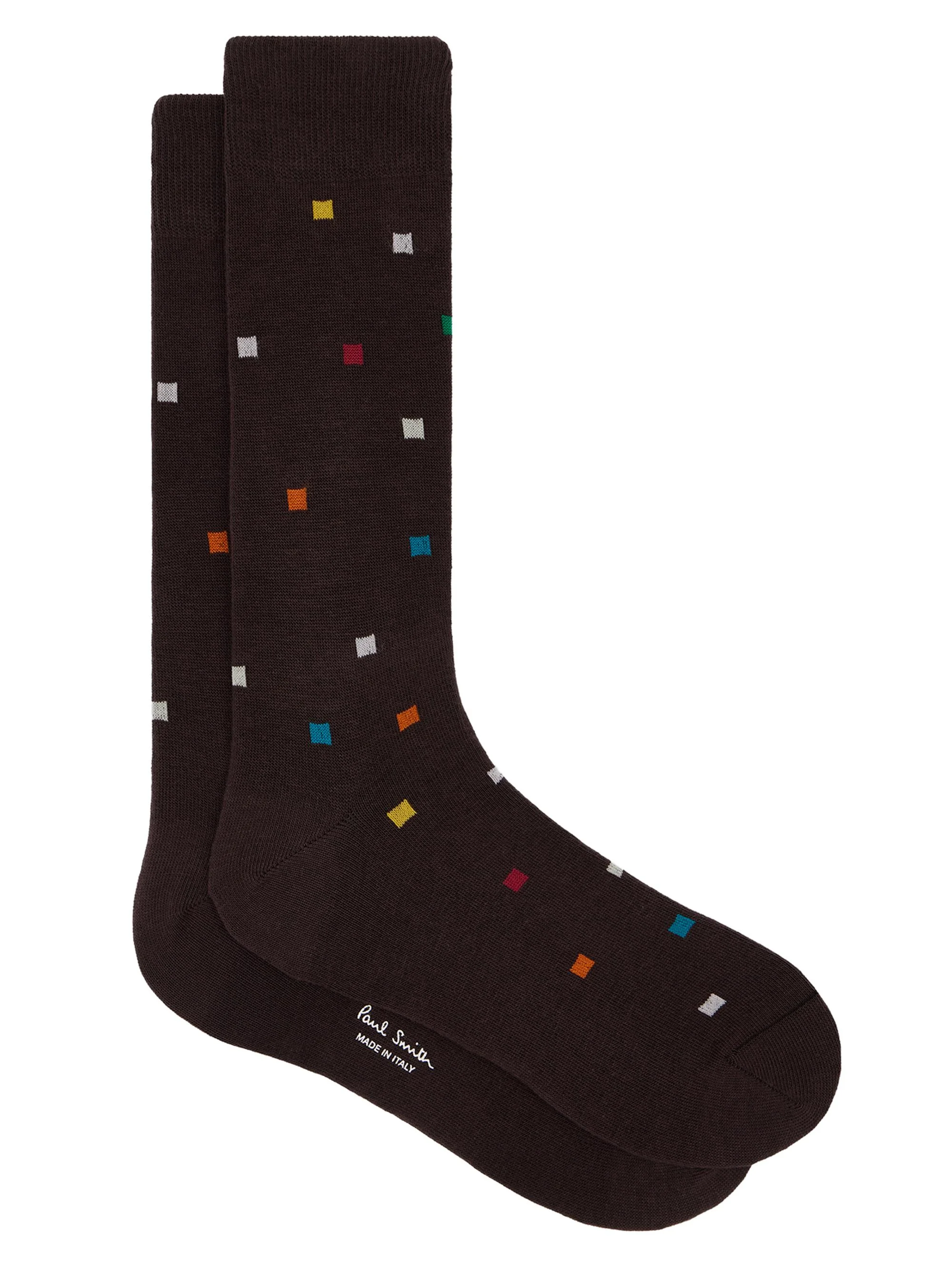 Men's 2-Pack Noah Signature Square Pattern Socks - Grey Brown - 1