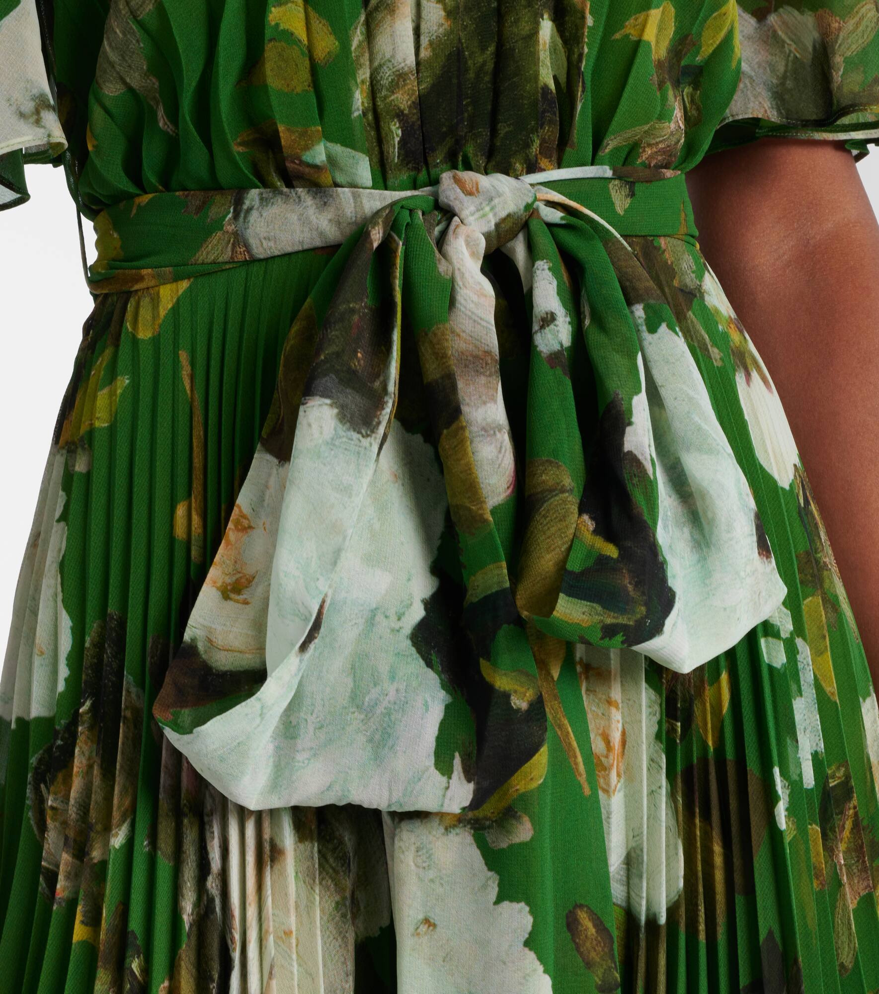 Floral pleated midi dress - 5