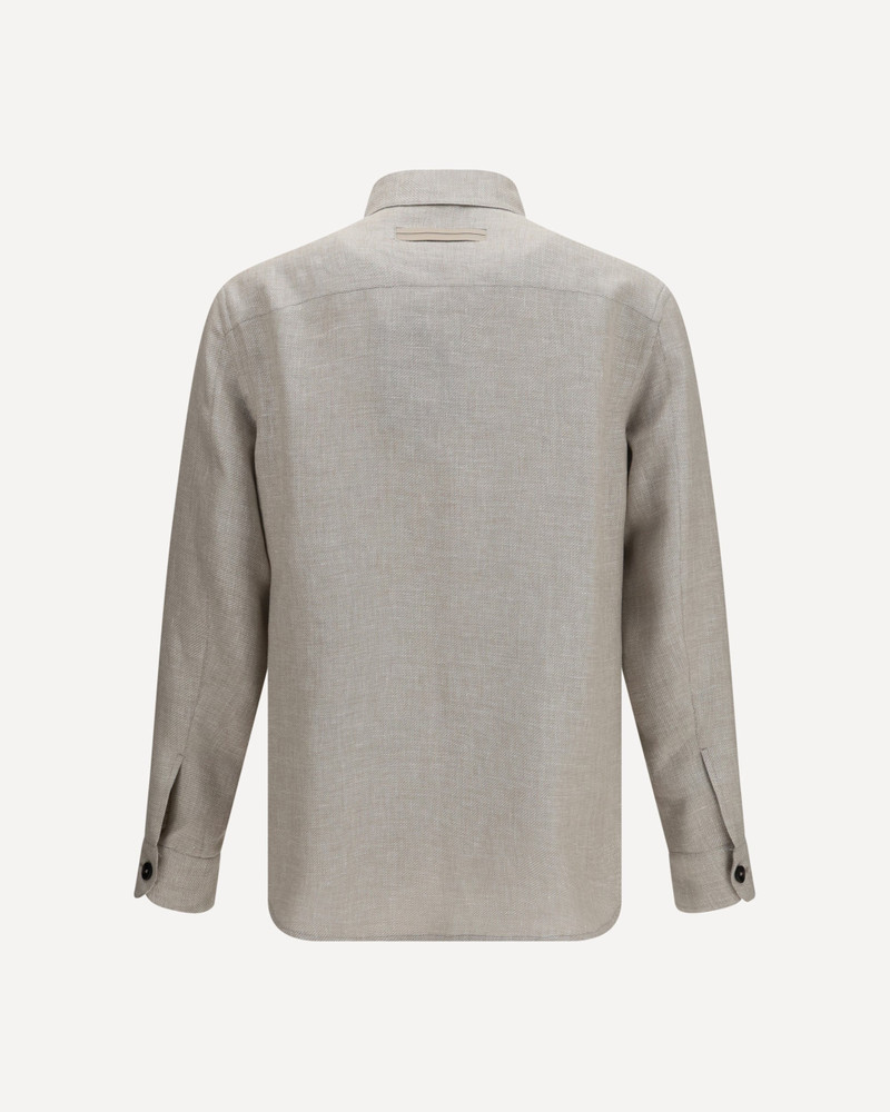 ZEGNA Cashmere, linen, and silk Overshirt outlook