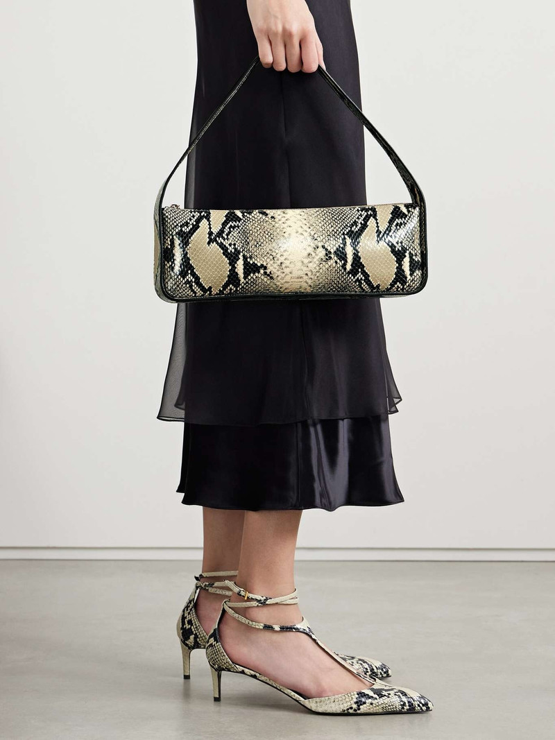 KHAITE Lori snake-effect leather shoulder bag Snake print outlook