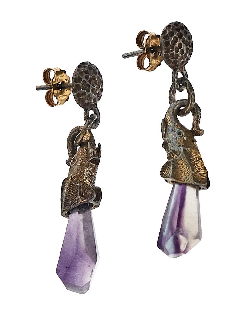 Crystal Elephant Earrings - 1