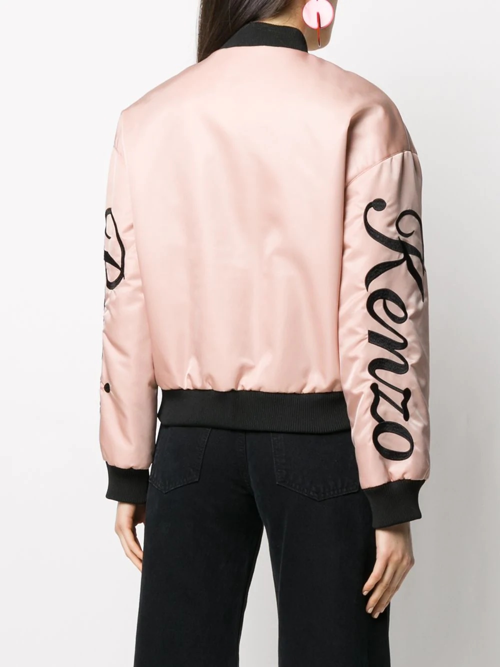 embroidered logo bomber jacket - 4