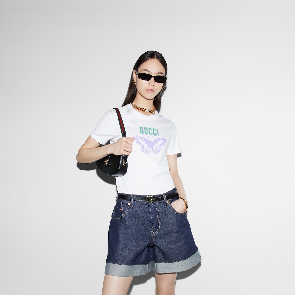 Gucci butterfly print cotton T-shirt - 6