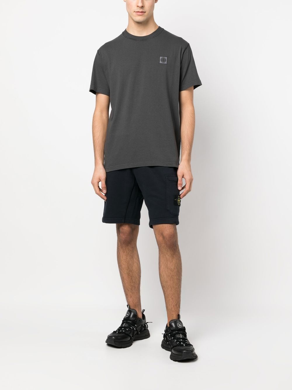 Compass-patch cotton T-shirt - 2