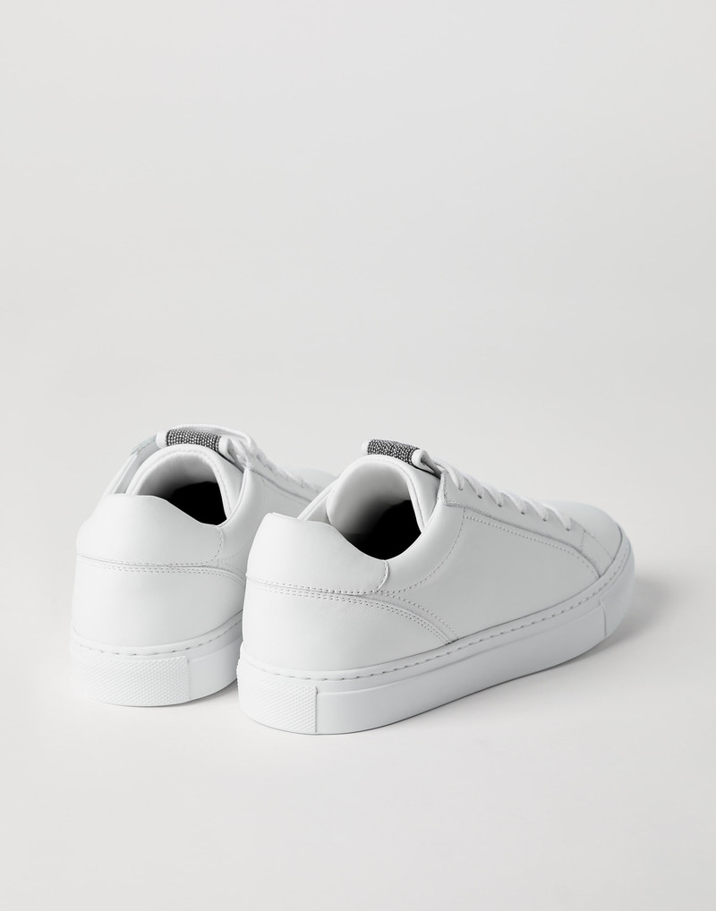 Brunello Cucinelli Matte calfskin sneakers with precious detail outlook