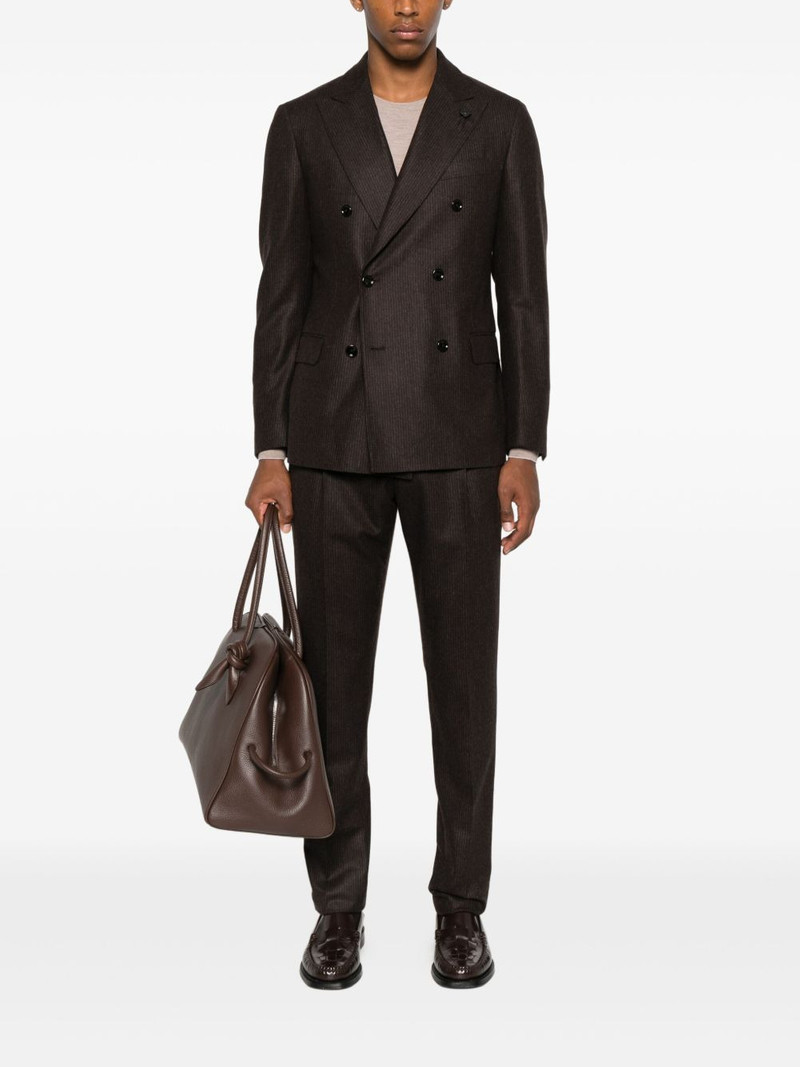 LARDINI pinstripe double-breasted suit outlook