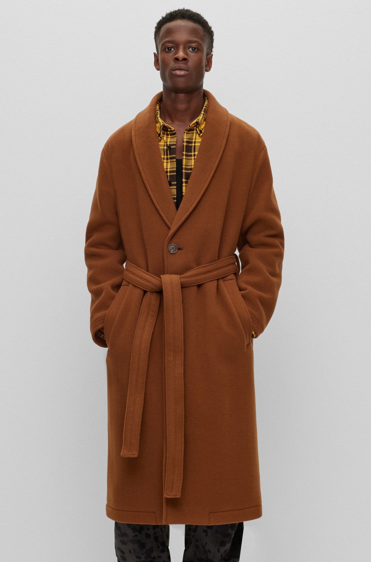 REGULAR-FIT COAT IN A WOOL BLEND - 7