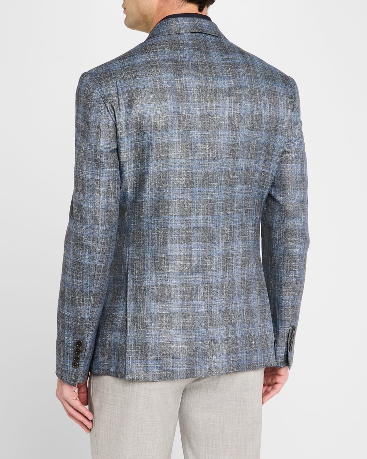 Men's Bamboo Textured Plaid Sport Coat - 3