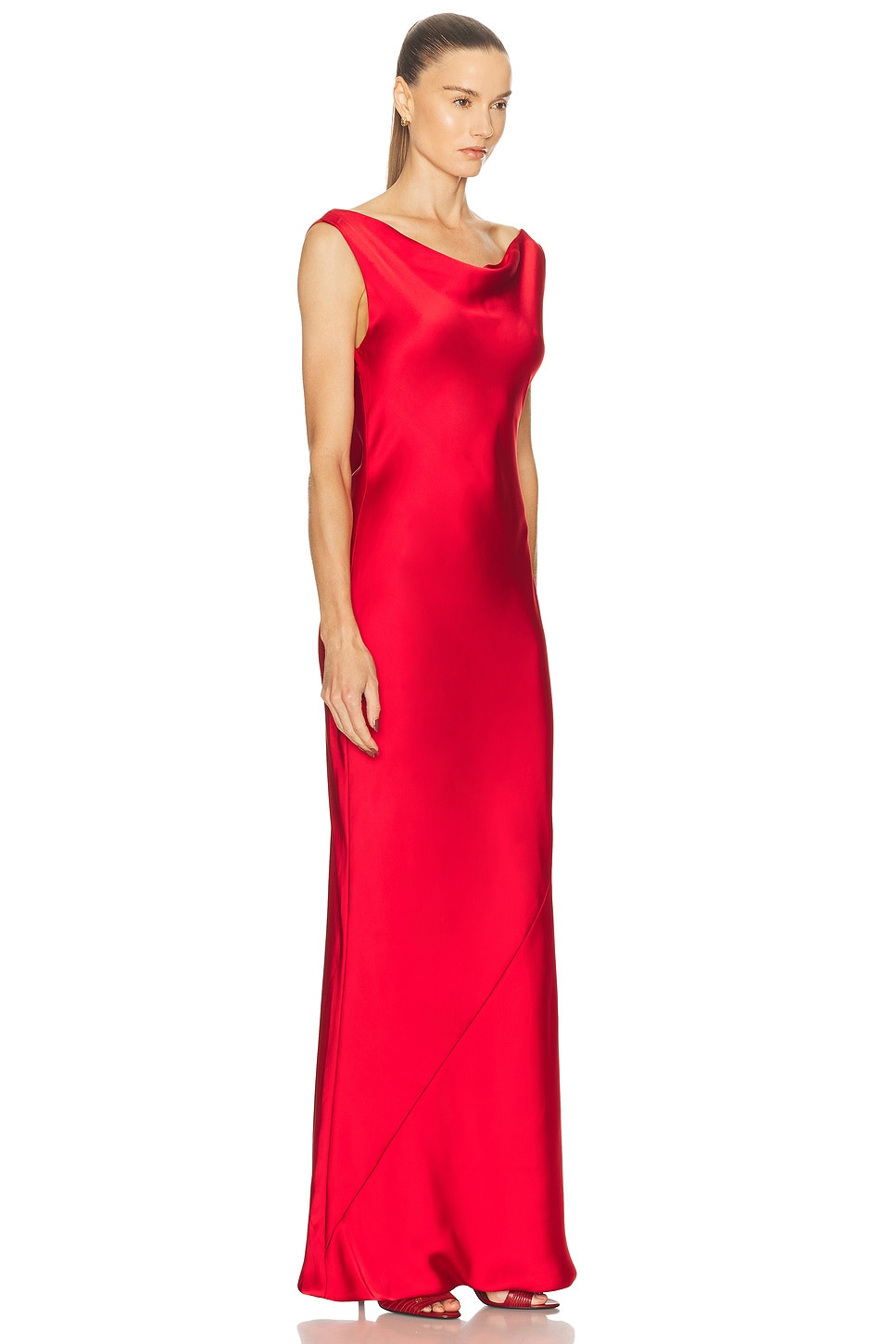 Sleeveless Low Back Drape Gown - 3