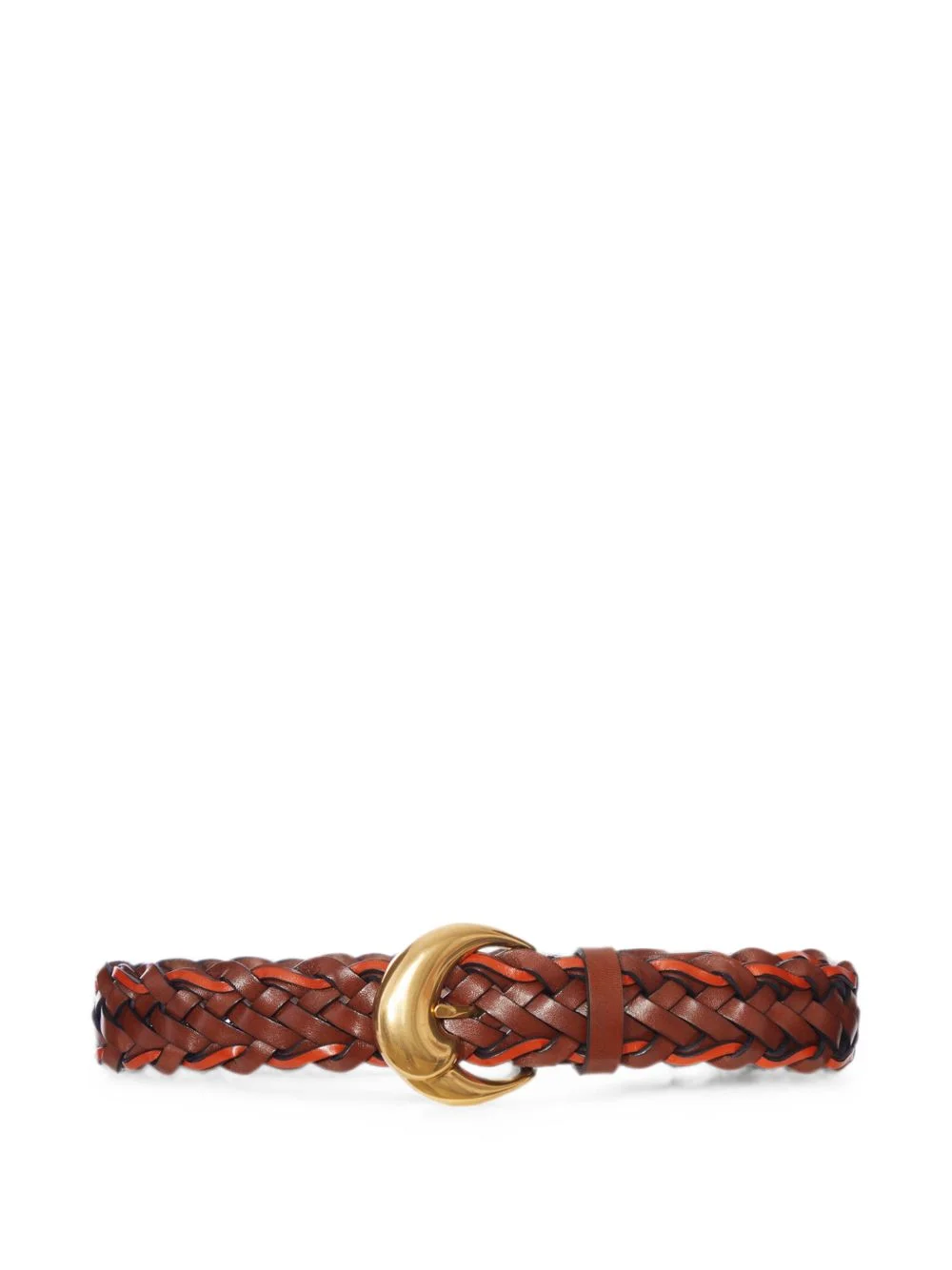 braided leather belt - 1