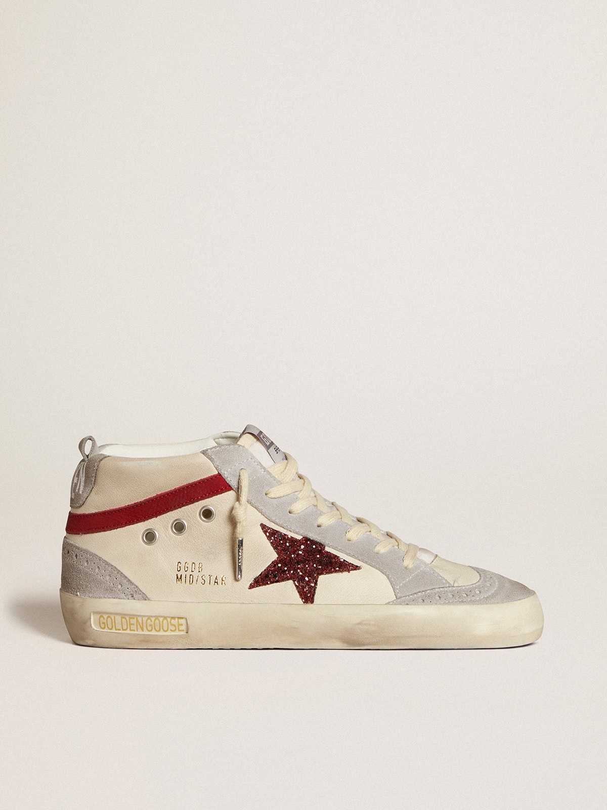 Women’s Mid Star in leather with glitter star and red nubuck flash - 1