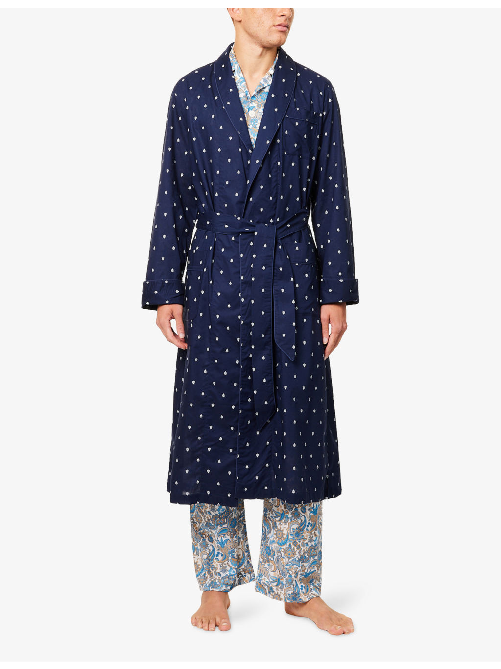 Nelson Graphic-Pattern Cotton-Poplin Robe - 3