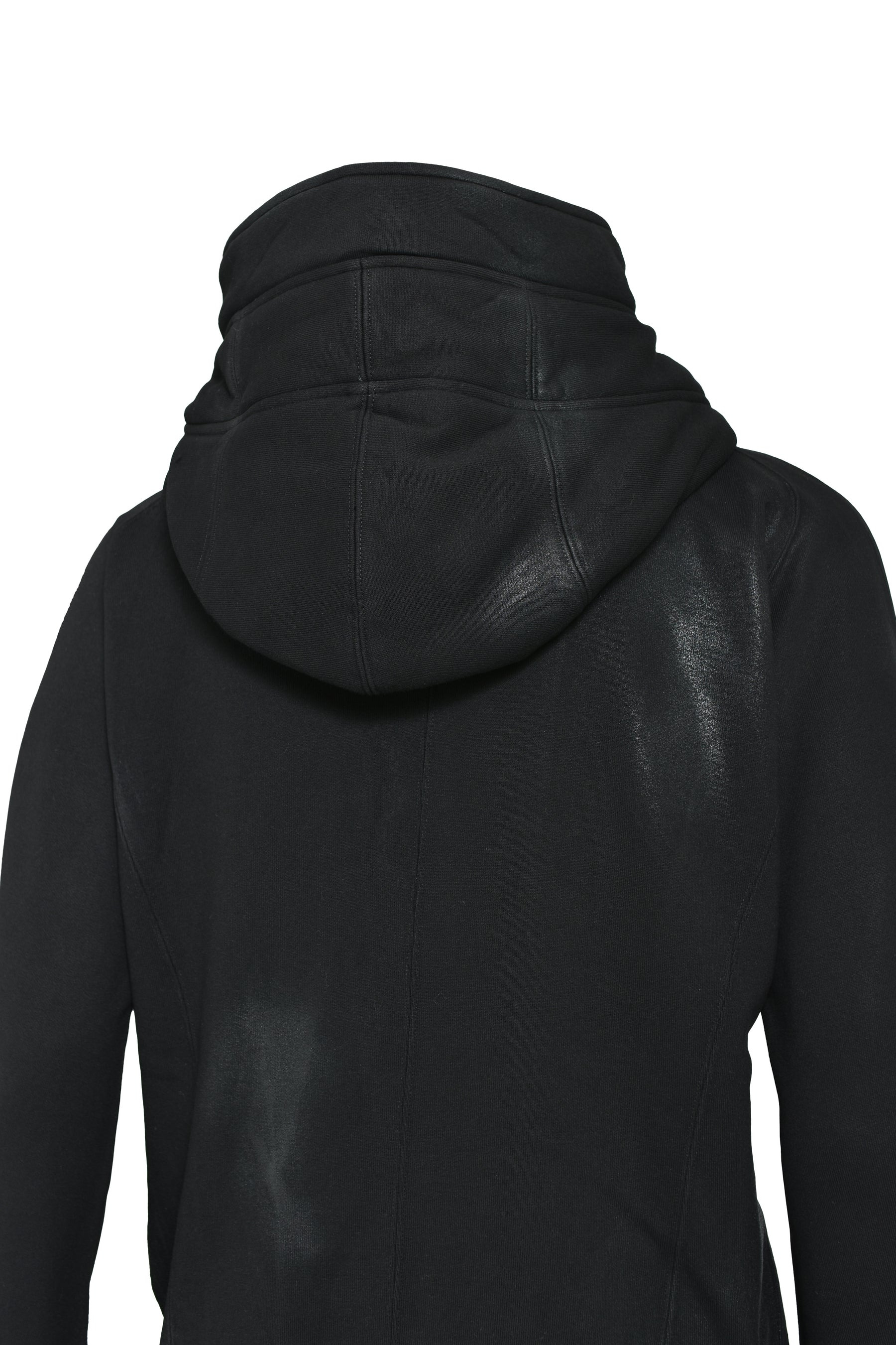 COATING ZIP UP HOODIE / BLK WAX - 10