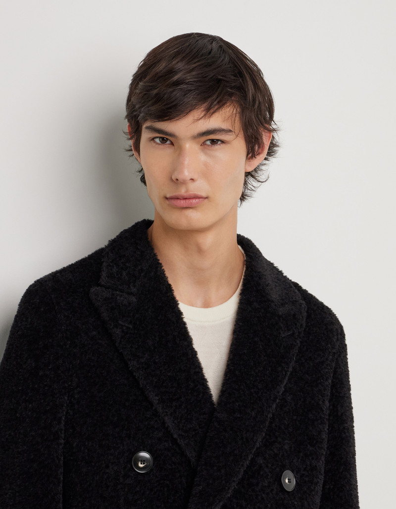 BLACK ALPACA WOOL COAT 3