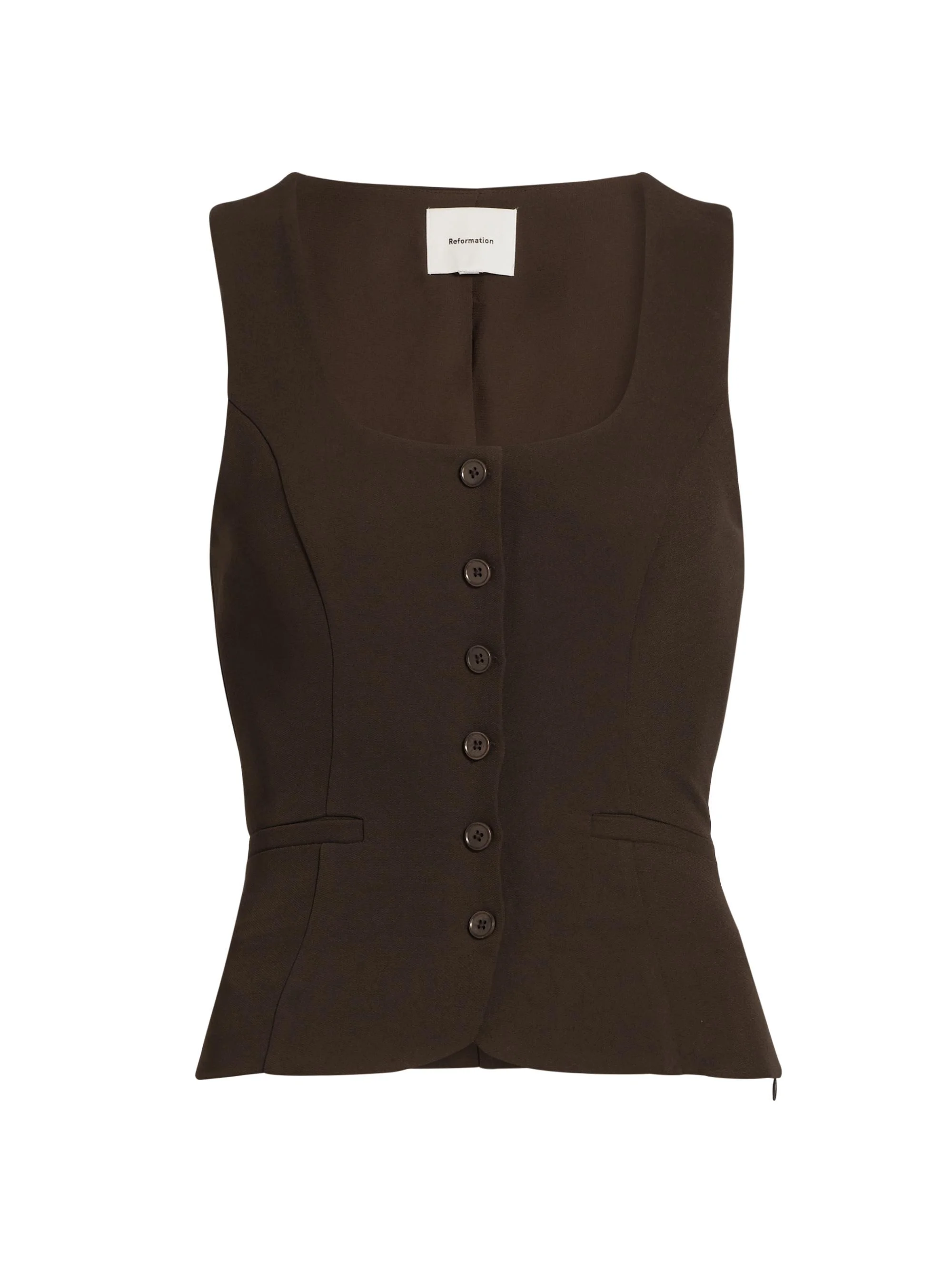 Women's Delanie Square Neck Sleeveless Top - Mole - 1