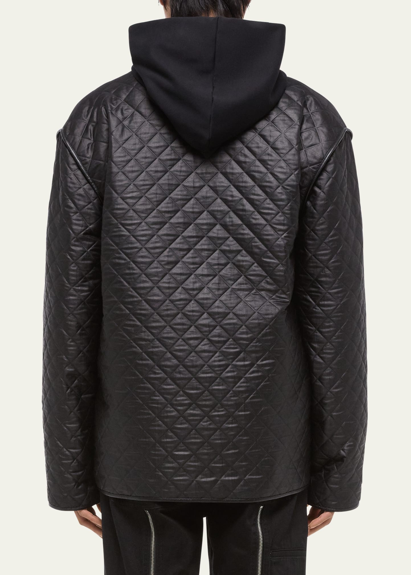 Men's Quilted V-Neck Padded Jacket - 3