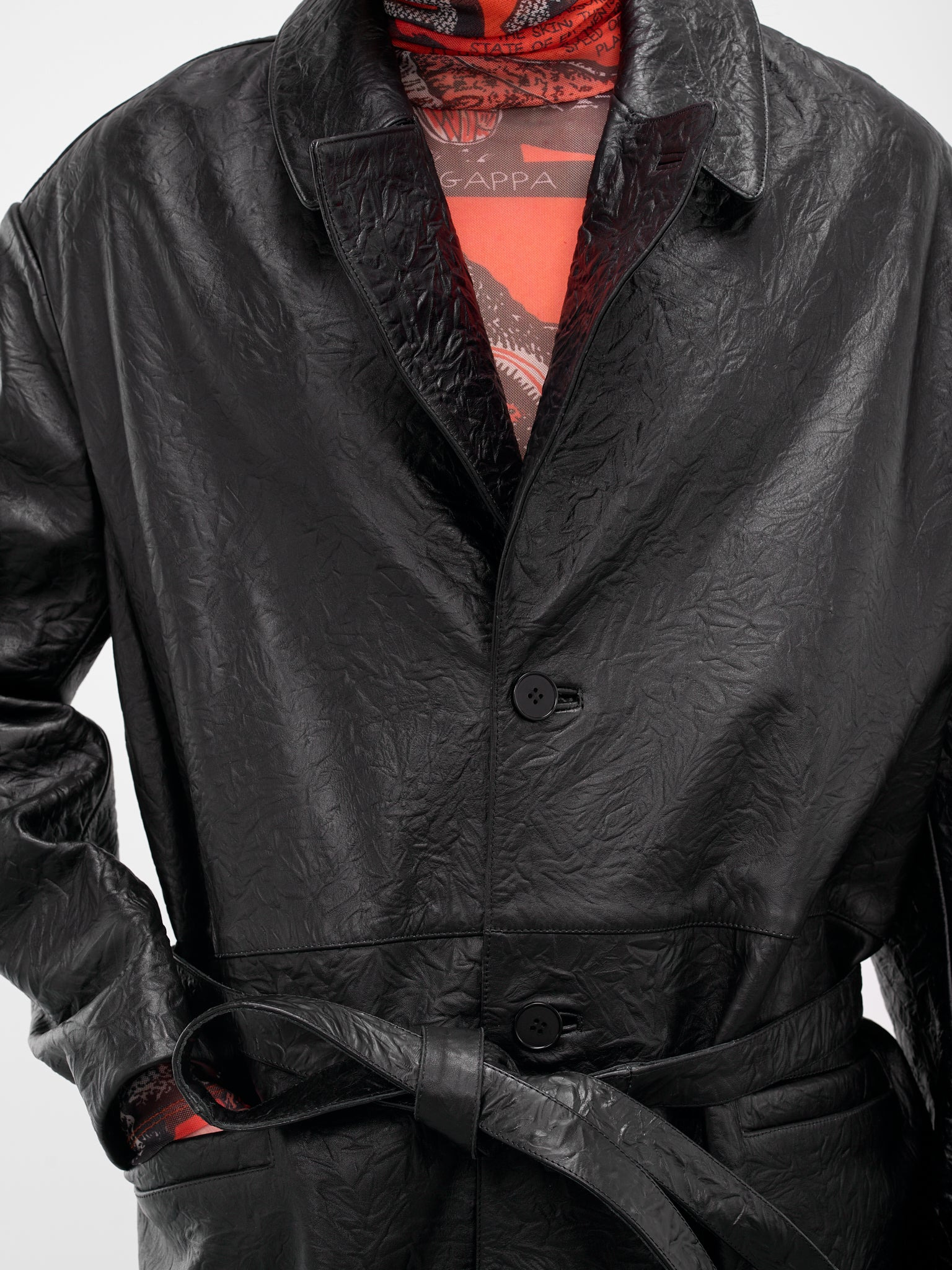 Black Reaper Nappa Leather Coat - 5
