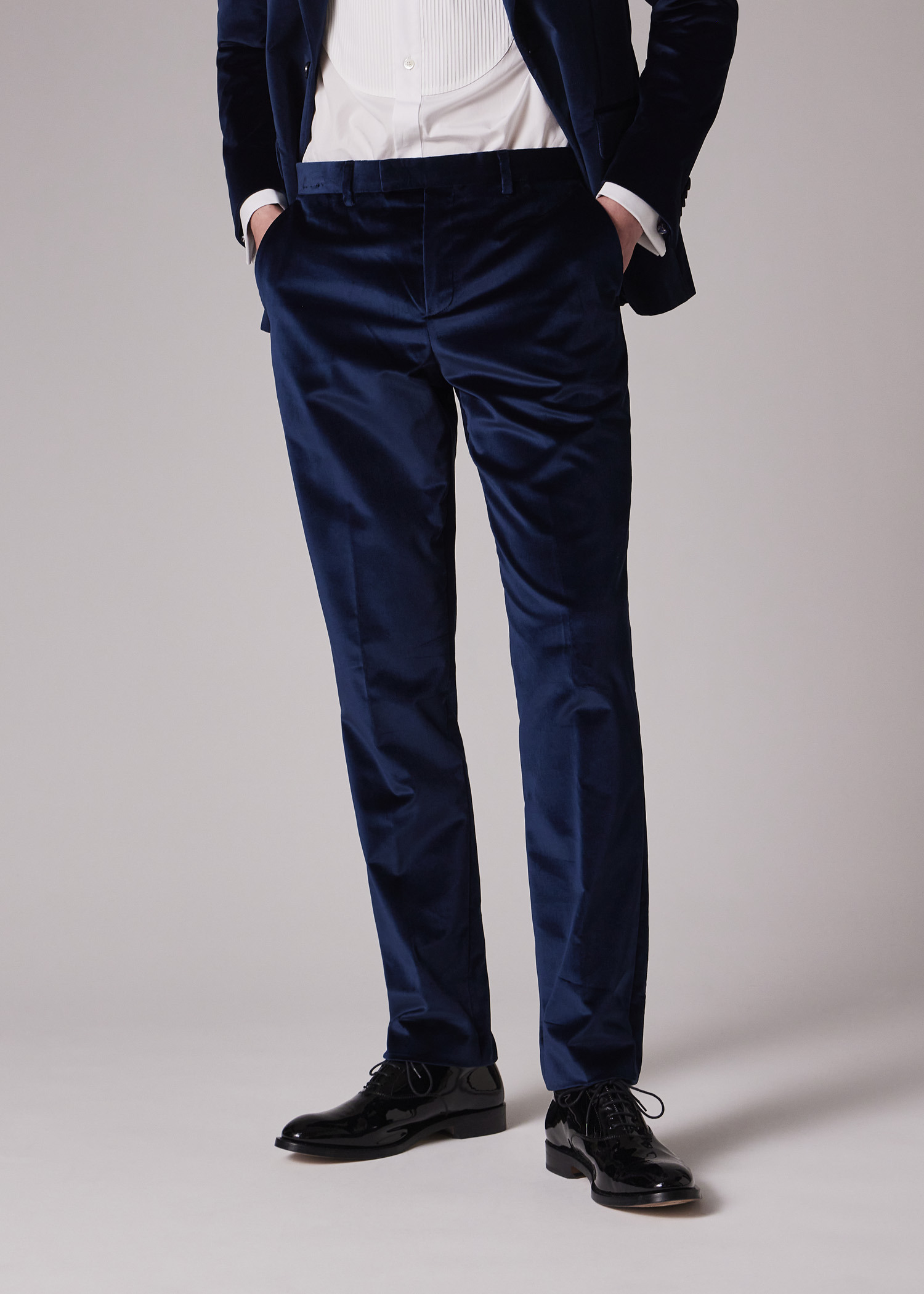 Navy Velvet Trousers - 5