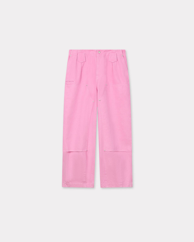 'KENZO Weave' double knee pants in washed cotton 1