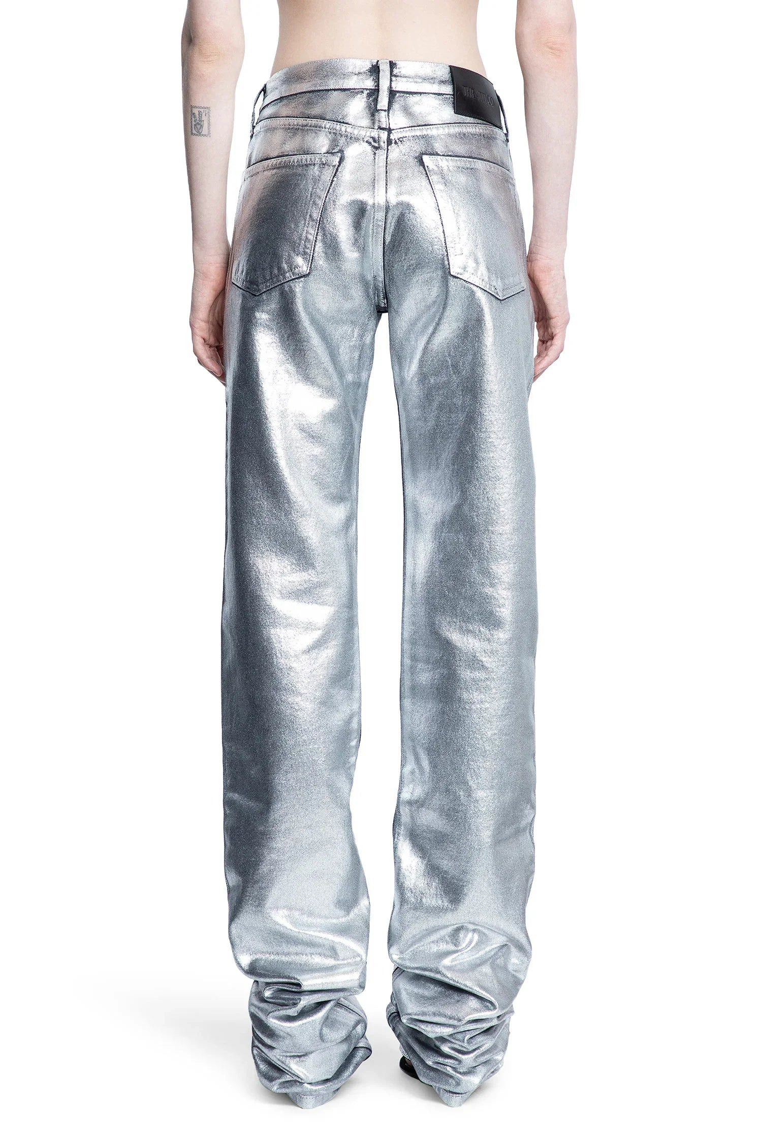Shiny-Coated-Denim-Long-Jeans - 3