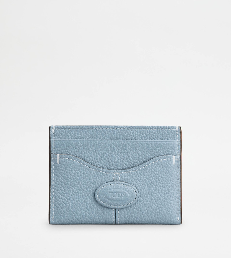 Tod's CARD HOLDER IN LEATHER - LIGHT BLUE outlook