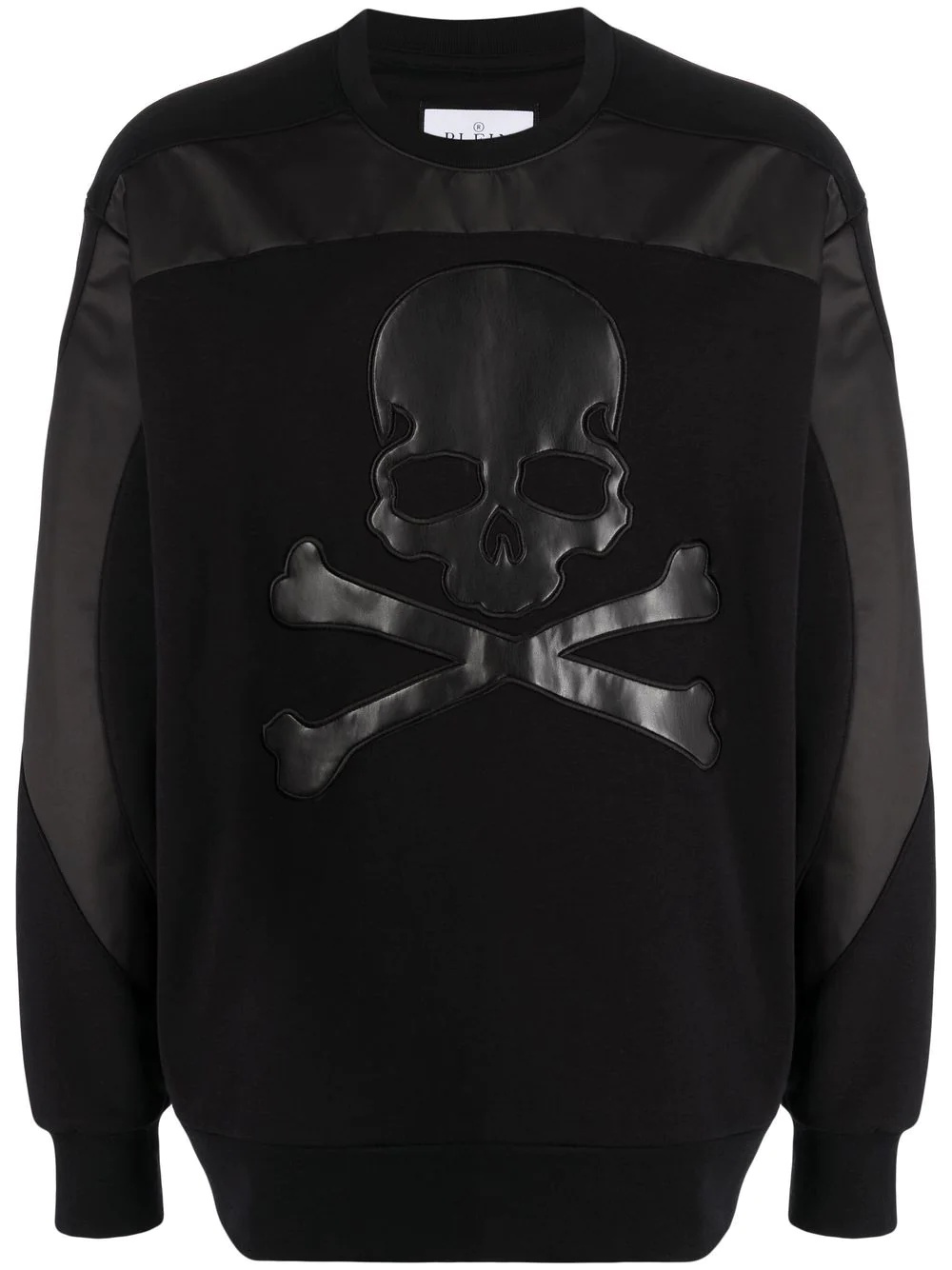 panelled skull swearshirt - 1