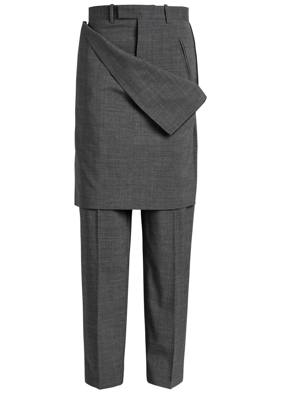 Bettter Hybrid Skirt-effect Wool-blend Trousers - 6
