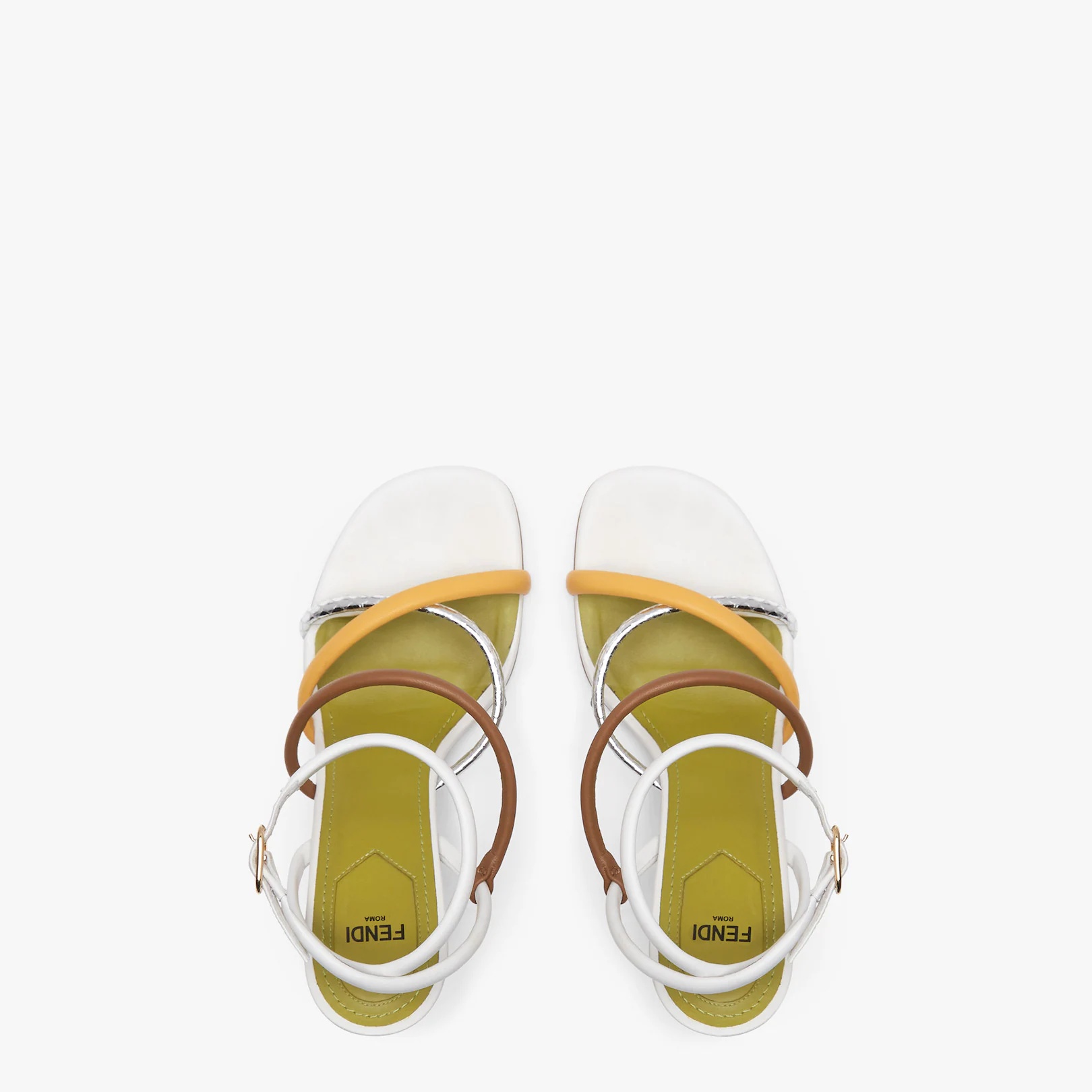 White nappa leather high-heeled sandals - 4