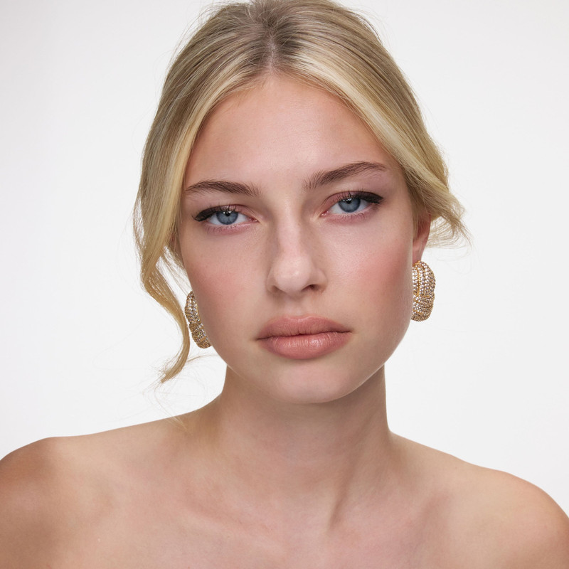 self-portrait Gold Crystal Knot Earrings outlook