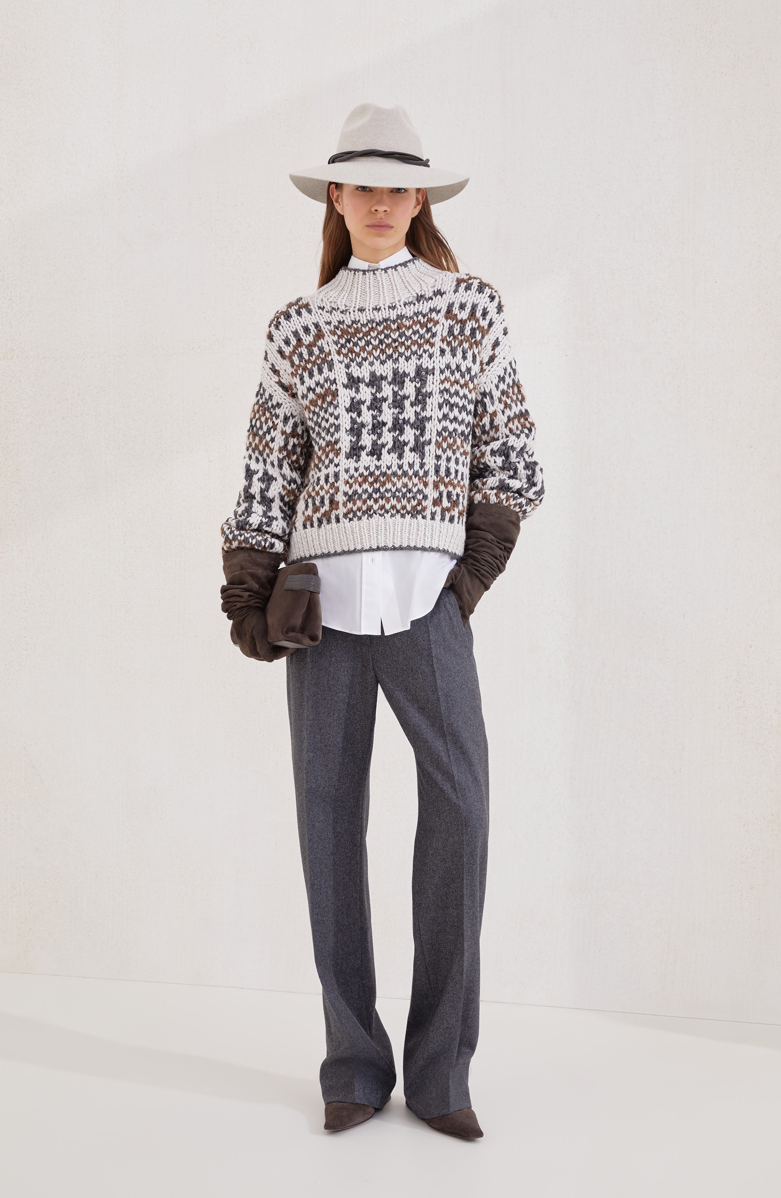 Brunello Cucinelli Straight Loose trousers in Lead at Nordstrom - 5