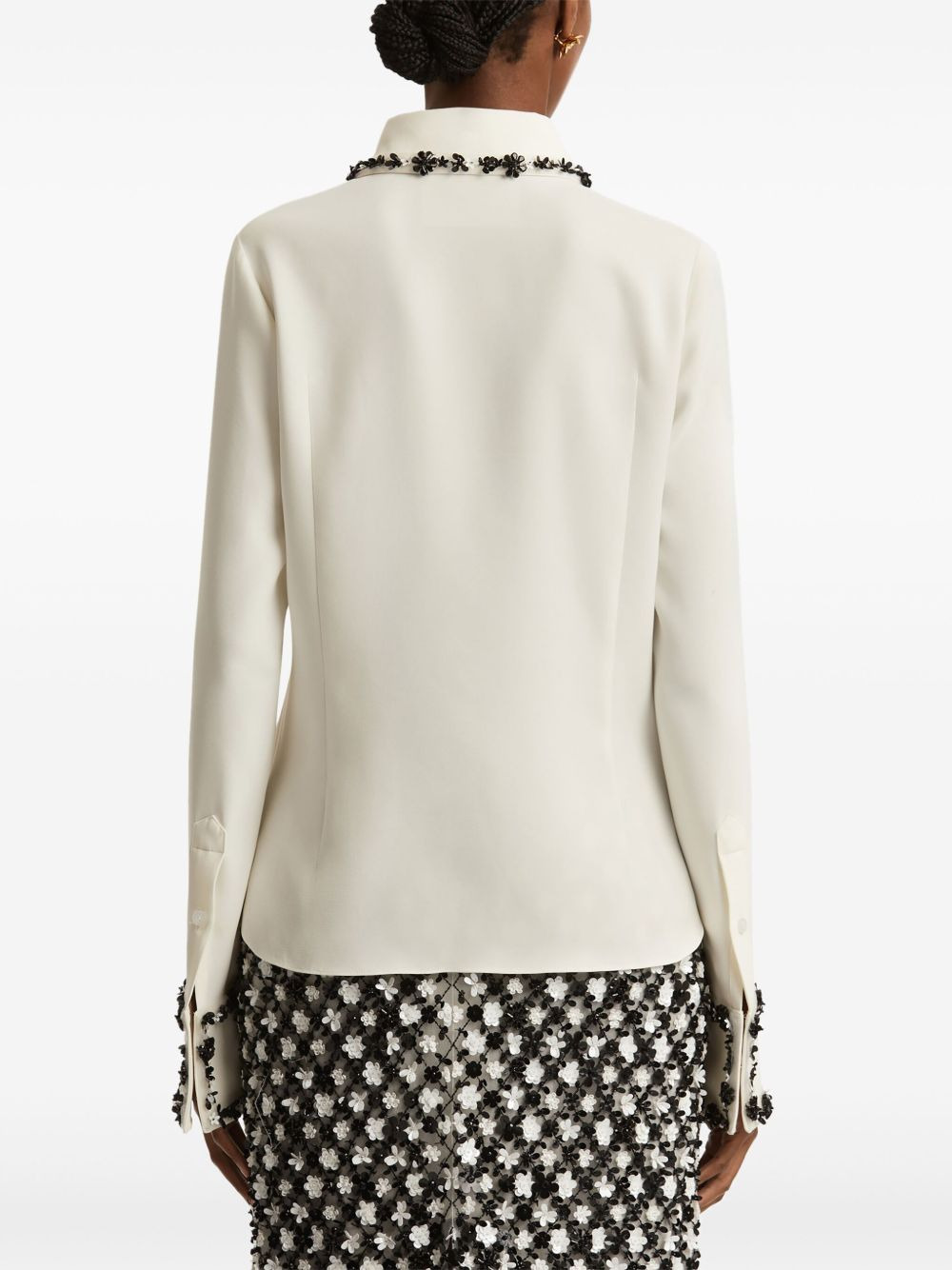 floret-embroidered collar shirt - 4