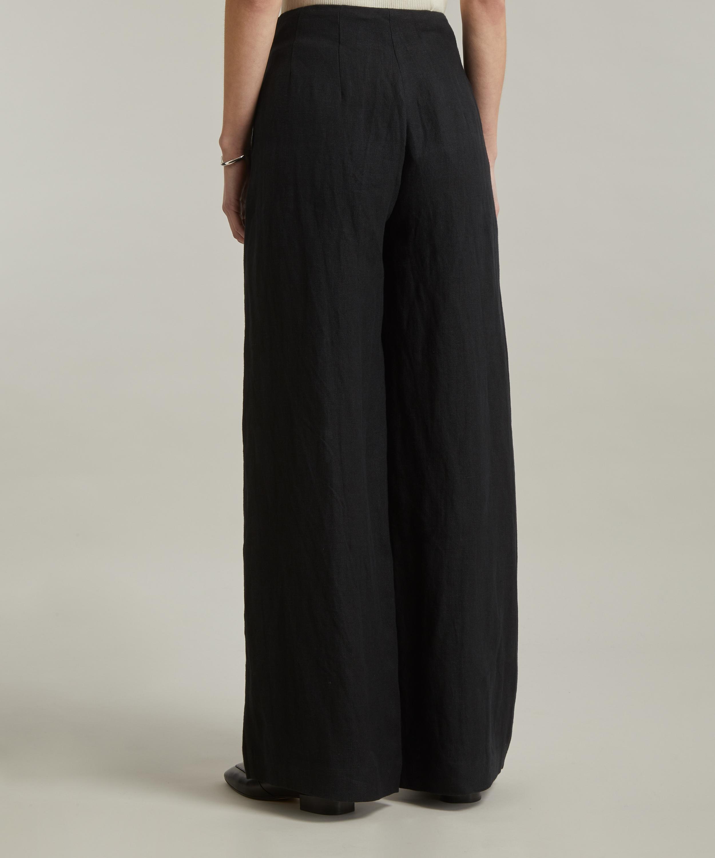 Linen Wide Leg Trousers - 4