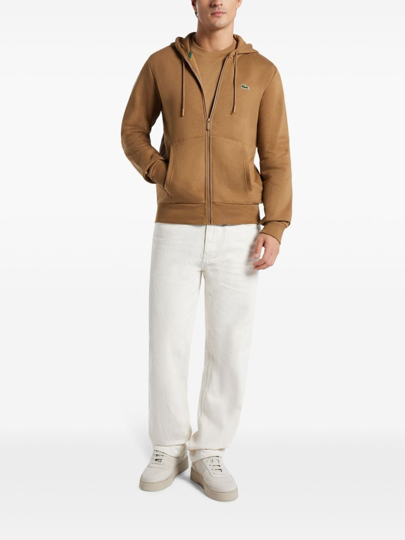 LACOSTE logo-patch zipped sweatshirt outlook
