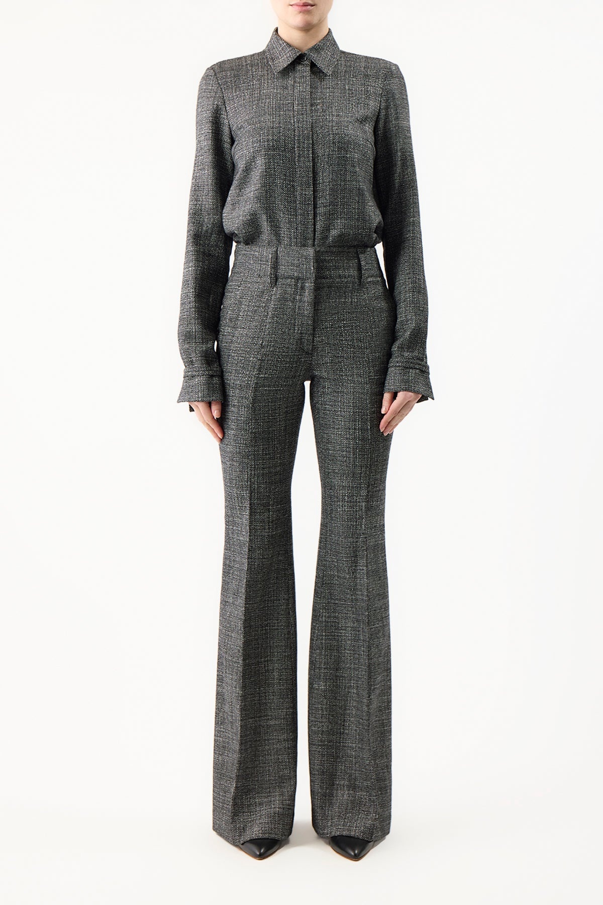 Rhein Pant in Dark Grey Virgin Wool - 2