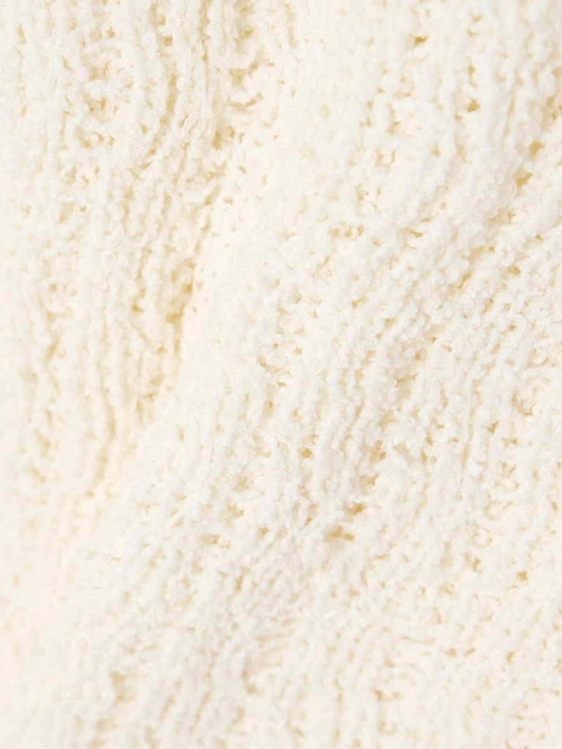 Open-knit cotton-blend chenille dress Ivory 4