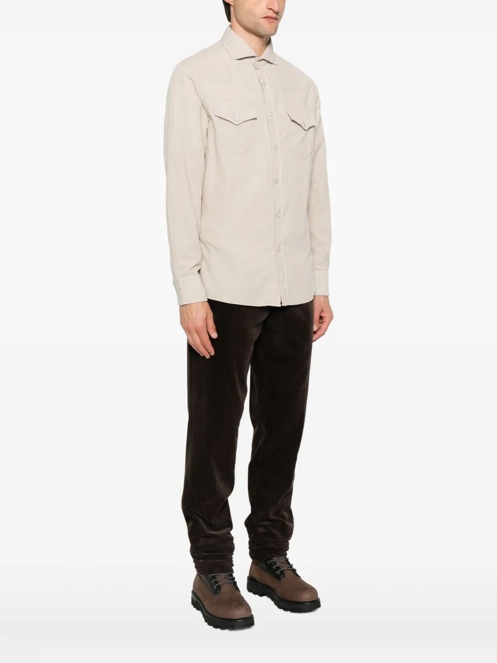 Easy Fit Western Shirt In Corduroy - 3