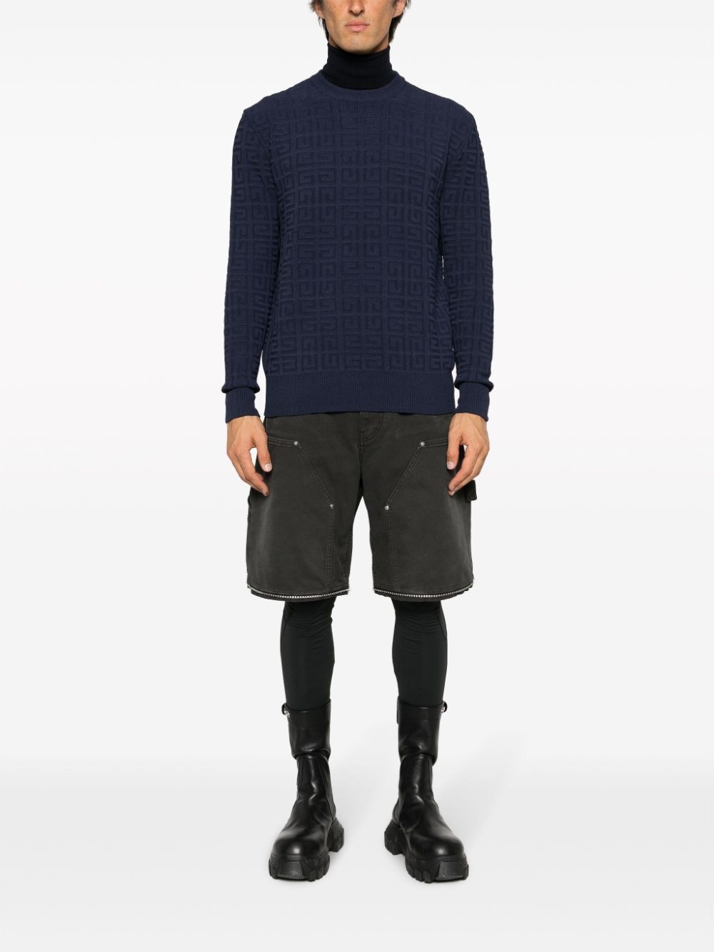 zip-detailed straight-cut trousers - 6