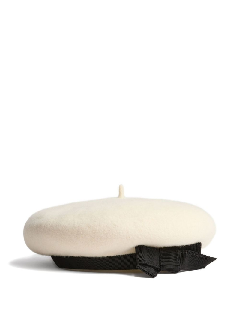grosgrain-bow wool beret 1
