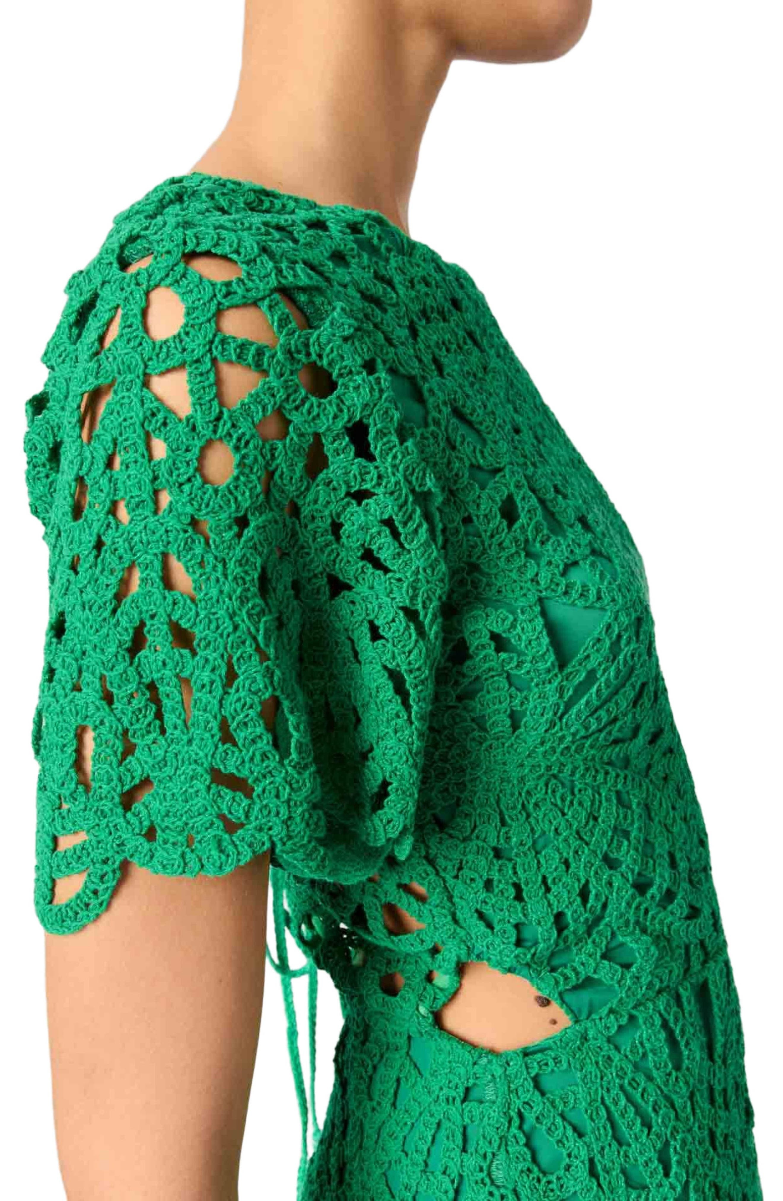 maje Short crochet dress in Green at Nordstrom - 5