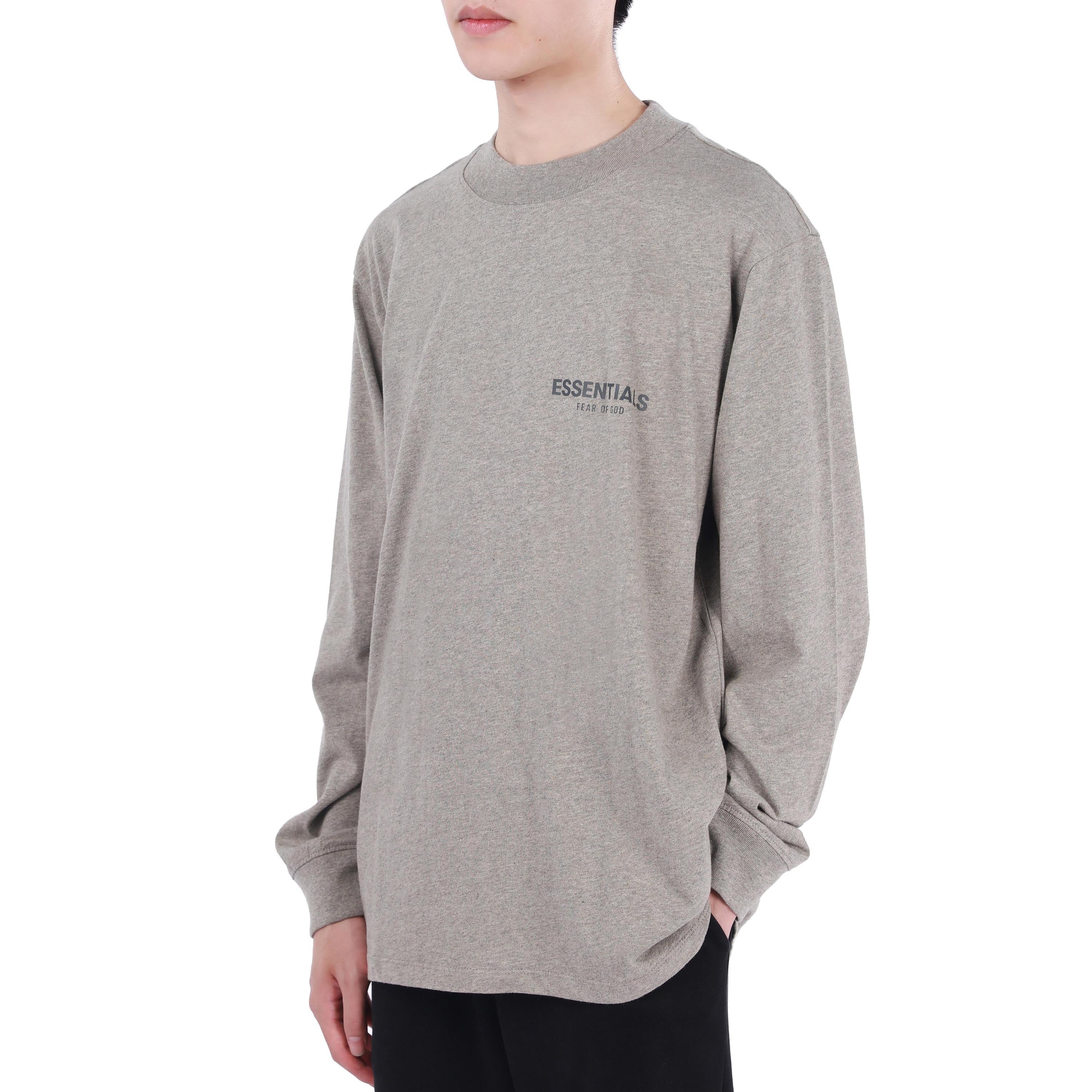 【FOG Essentials】Dark Heather Oatmeal Long Sleeve T-Shirt Fear of God ESSENTIALS Dark Heather Oatmeal Long Sleeve T