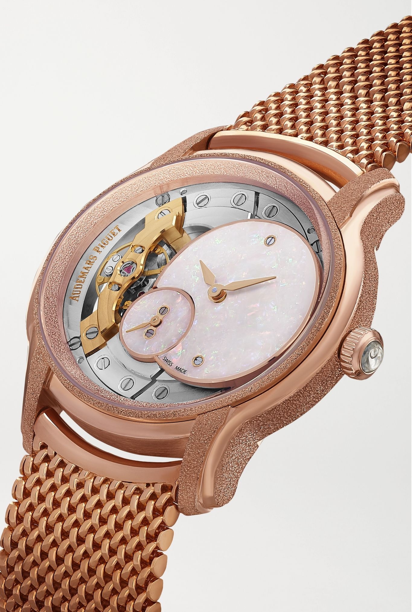 Millenary 39.5mm 18-karat frosted pink gold and opal watch - 2