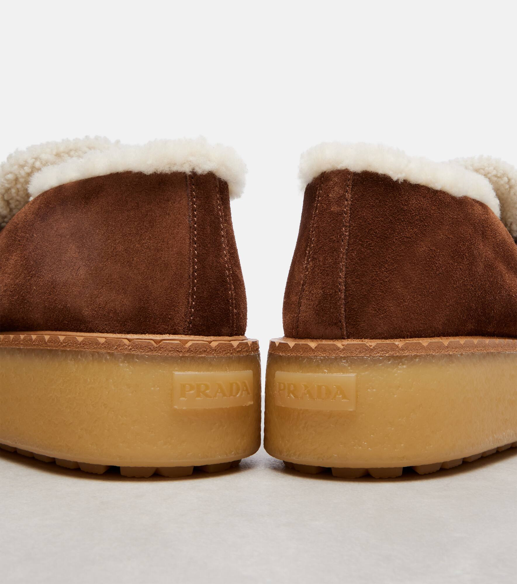 Shearling-lined suede loafers - 5