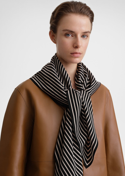 Totême Signature monogram silk blanket scarf black outlook