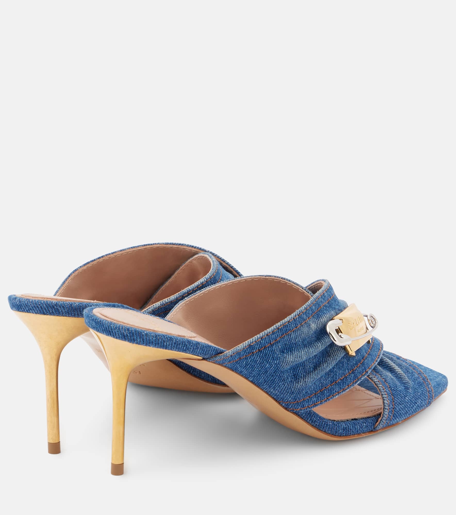 75 embellished denim mules - 2