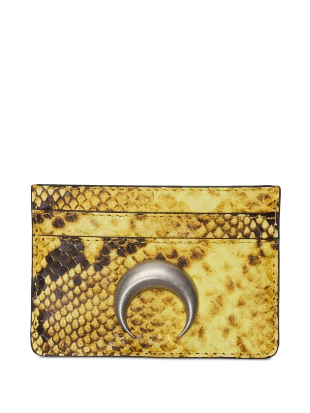 python leather-effect silver moon logo card holder - 1
