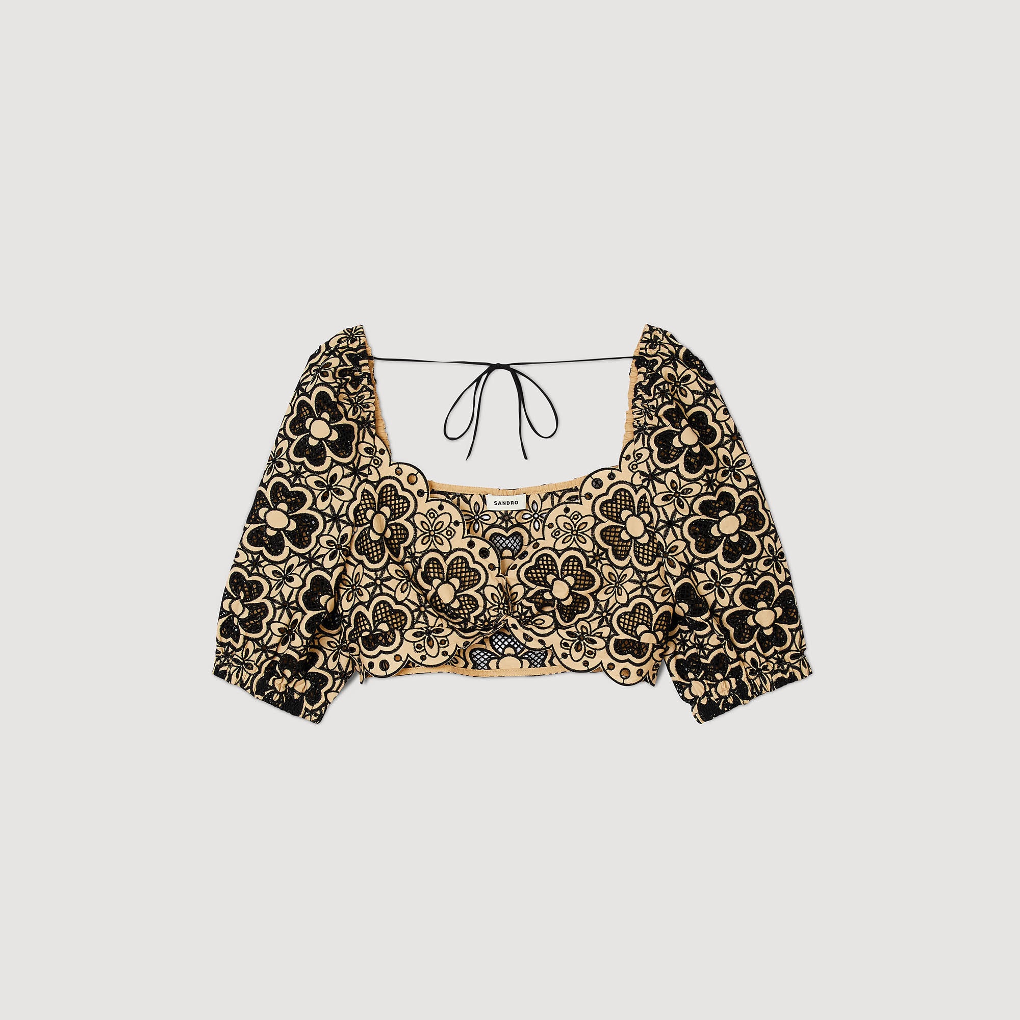 BRODERIE ANGLAISE CROP TOP - 1
